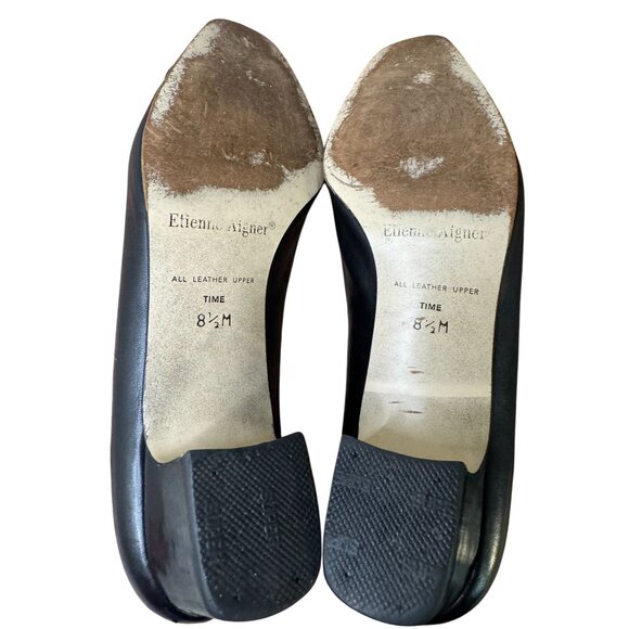 Etienne Aigner  Black Leather 2”Inch Heels Shoes Sz 8.5M - Picture 10 of 14
